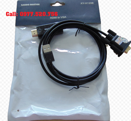 Cáp chuyển đổi HDMI to VGA + USB Kingmaster KY-H129B dài 1.8m